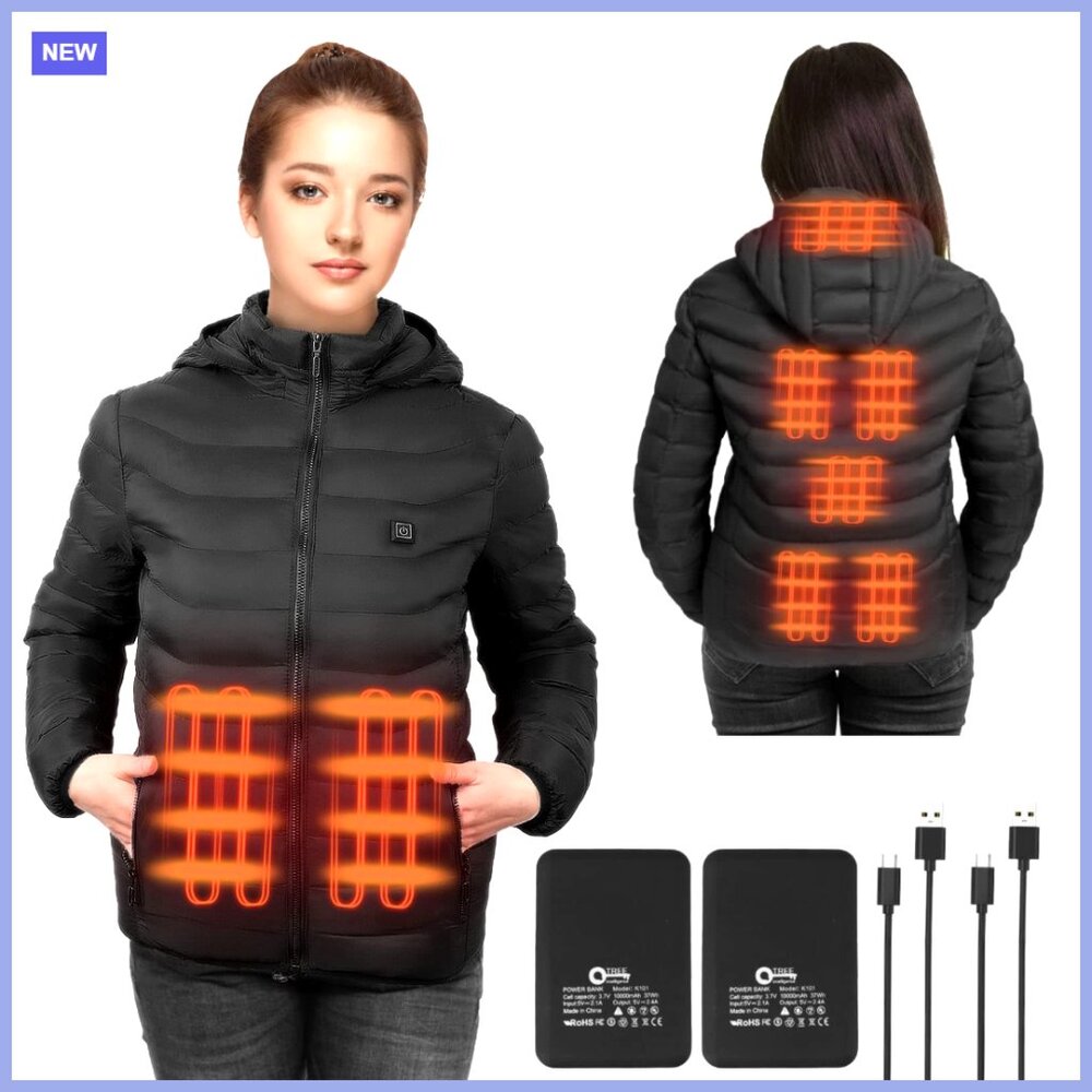 Heated Jacket with Battery Pack, 8 Heating Areas, Polyester